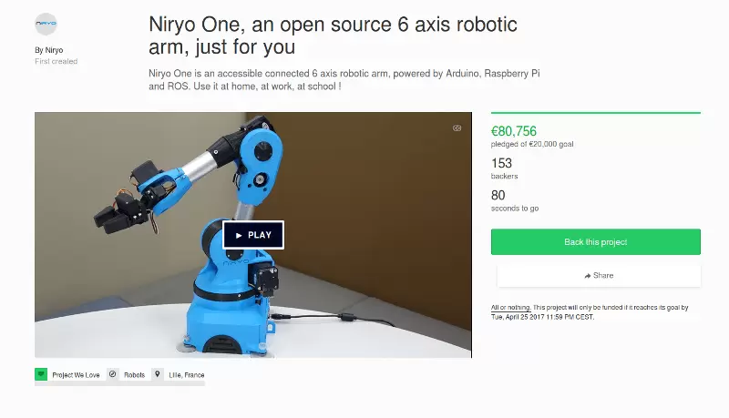 Niryo One has been successfully funded on Kickstarter : what’s next ?